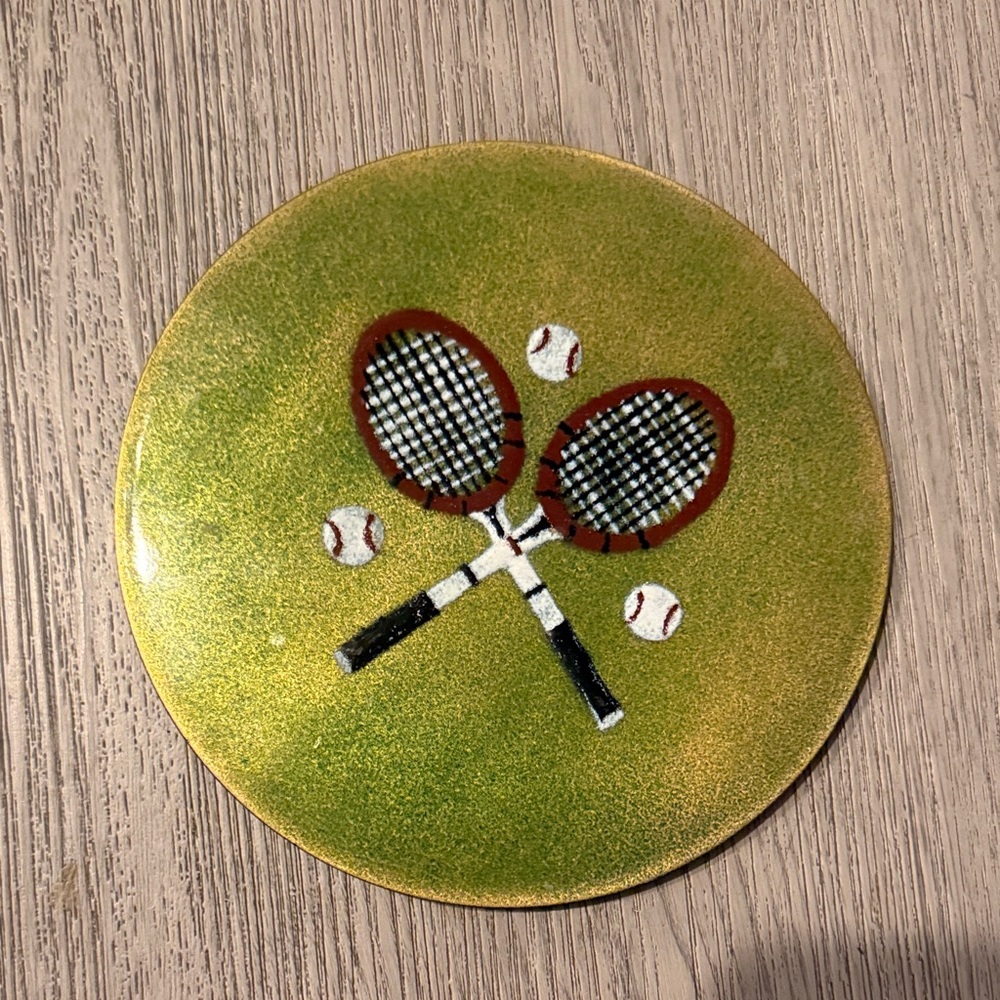 Green Tennis-Themed Decorative Plate Picture Frame